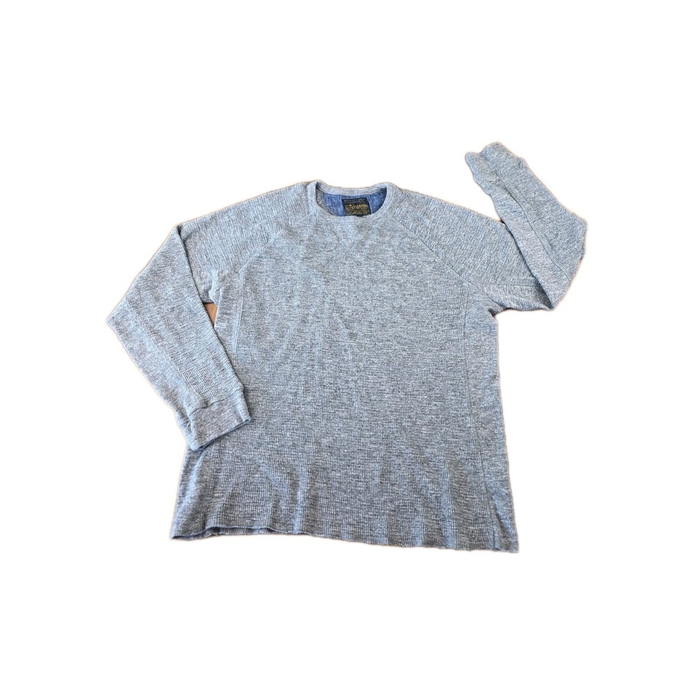 LUCKY BRAND Shirt Henley Long Sleeve Weekend Slub Jersey Men Blue SIZE L (229)